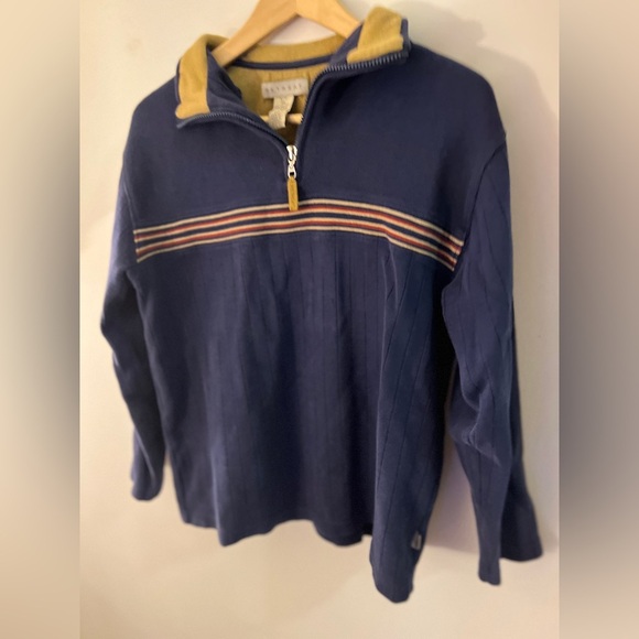 Retreat Navy Sweater with Striped Detail S/36 - Picture 2 of 6
